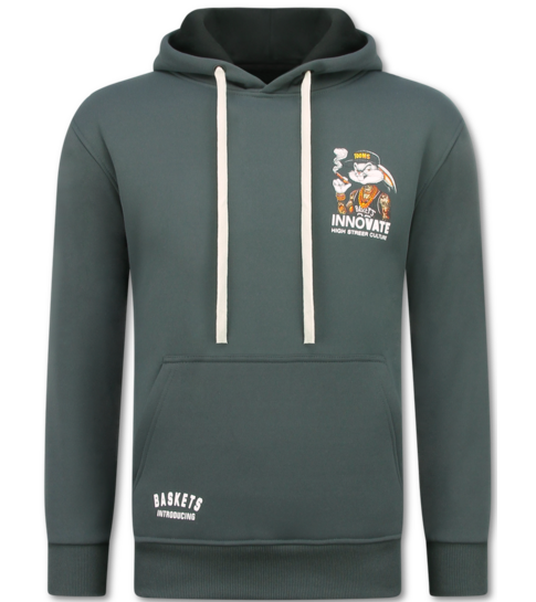 TRUE RISE Oversized Hoodie Heren met Capuchon - Gangster Chicago - Dik Geweven - 5792 - Grijs