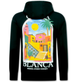 TRUE RISE Oversized Hoodie Heren met Capuchon - CASA BLANCA - Dik Geweven - 5993 - Zwart