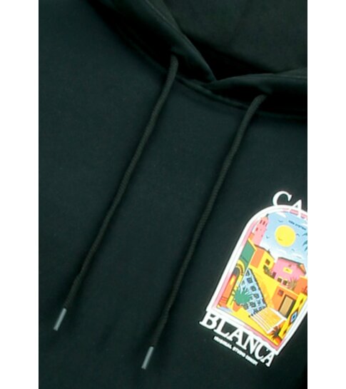 TRUE RISE Oversized Hoodie Heren met Capuchon - CASA BLANCA - Dik Geweven - 5993 - Zwart