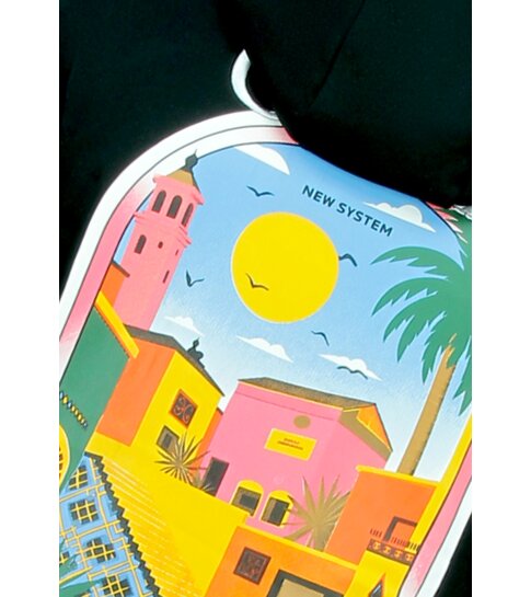 TRUE RISE Oversized Hoodie Heren met Capuchon - CASA BLANCA - Dik Geweven - 5993 - Zwart