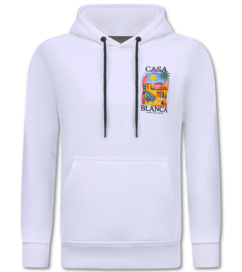 TRUE RISE Oversized Hoodie Heren met Capuchon - CASA BLANCA - Dik Geweven - 5993 - Wit