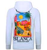 TRUE RISE Oversized Hoodie Heren met Capuchon - CASA BLANCA - Dik Geweven - 5993 - Wit