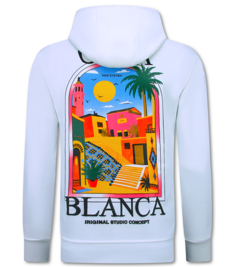 TRUE RISE Oversized Hoodie Heren met Capuchon - CASA BLANCA - Dik Geweven - 5993 - Wit