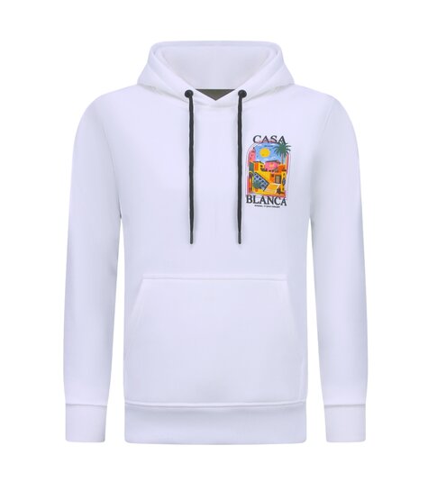 TRUE RISE Oversized Hoodie Heren met Capuchon - CASA BLANCA - Dik Geweven - 5993 - Wit