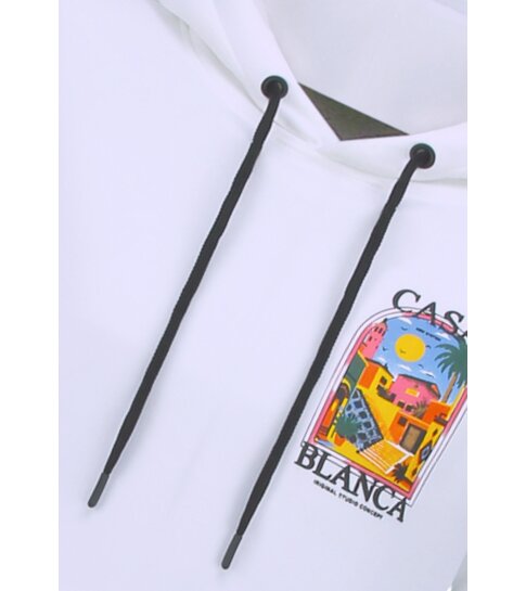 TRUE RISE Oversized Hoodie Heren met Capuchon - CASA BLANCA - Dik Geweven - 5993 - Wit