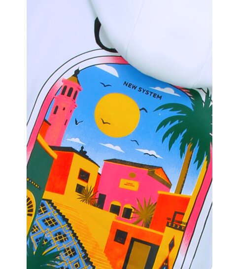 TRUE RISE Oversized Hoodie Heren met Capuchon - CASA BLANCA - Dik Geweven - 5993 - Wit