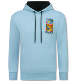 TRUE RISE Oversized Hoodie Heren met Capuchon - CASA BLANCA - Dik Geweven - 5993 - Blauw