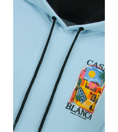 TRUE RISE Oversized Hoodie Heren met Capuchon - CASA BLANCA - Dik Geweven - 5993 - Blauw