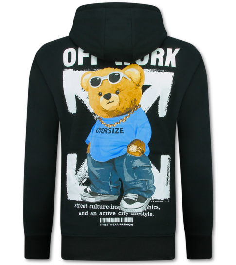 TRUE RISE Oversized Hoodie Heren met Capuchon - Off Work - Dik Geweven - 5989 - Zwart