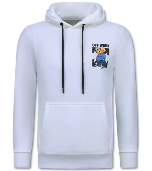 TRUE RISE Oversized Hoodie Heren met Capuchon - Off Work - Dik Geweven - 5989 - Wit