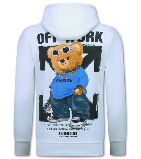 TRUE RISE Oversized Hoodie Heren met Capuchon - Off Work - Dik Geweven - 5989 - Wit