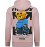 TRUE RISE Oversized Hoodie Heren met Capuchon - Off Work - Dik Geweven - 5989 - Roze