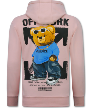 TRUE RISE Oversized Hoodie Heren met Capuchon - Off Work - Dik Geweven - 5989 - Roze