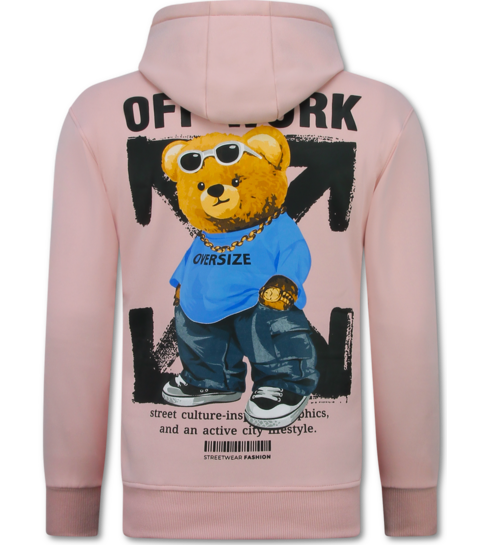 TRUE RISE Oversized Hoodie Heren met Capuchon - Off Work - Dik Geweven - 5989 - Roze