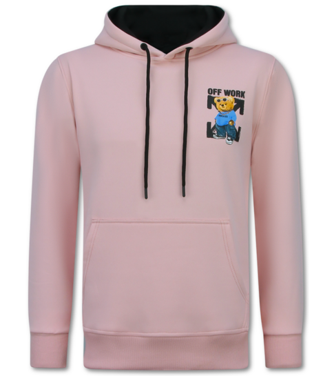 TRUE RISE Oversized Hoodie Heren met Capuchon - Off Work - Dik Geweven - 5989 - Roze