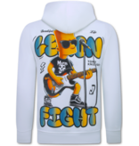 TRUE RISE Oversized Hoodie Heren met Capuchon - Lemon Rock - Dik Geweven - 5793 - Wit