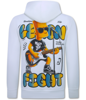 TRUE RISE Oversized Hoodie Heren met Capuchon - Lemon Rock - Dik Geweven - 5793 - Wit