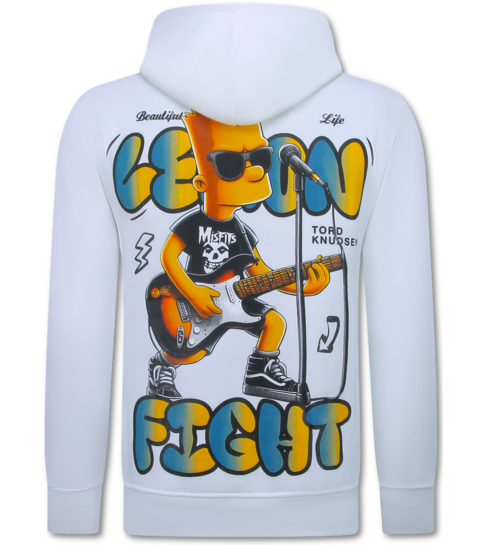 TRUE RISE Oversized Hoodie Heren met Capuchon - Lemon Rock - Dik Geweven - 5793 - Wit