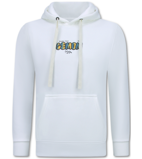 TRUE RISE Oversized Hoodie Heren met Capuchon - Lemon Rock - Dik Geweven - 5793 - Wit