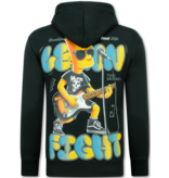 TRUE RISE Oversized Hoodie Heren met Capuchon - Lemon Rock - Dik Geweven - 5793 - Zwart