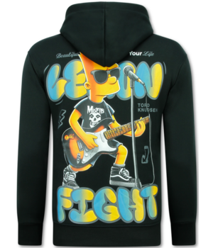 TRUE RISE Oversized Hoodie Heren met Capuchon - Lemon Rock - Dik Geweven - 5793 - Zwart