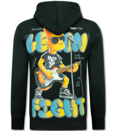 TRUE RISE Oversized Hoodie Heren met Capuchon - Lemon Rock - Dik Geweven - 5793 - Zwart