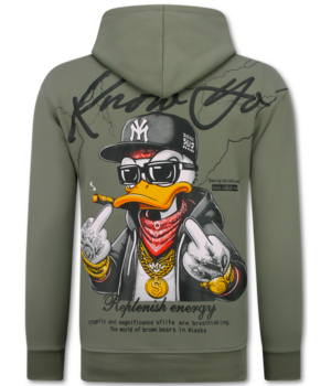 TRUE RISE Oversized Hoodie Heren met Capuchon - Gangster - Dik Geweven - 5788 - Grijs