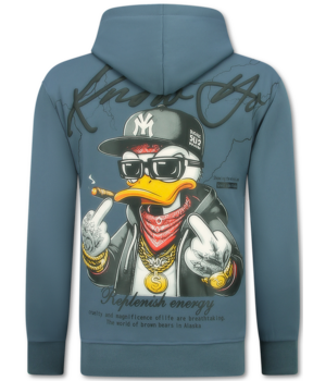 TRUE RISE Oversized Hoodie Heren met Capuchon - Gangster - Dik Geweven - 5788 - Blauw