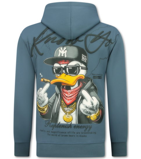 TRUE RISE Oversized Hoodie Heren met Capuchon - Gangster - Dik Geweven - 5788 - Blauw