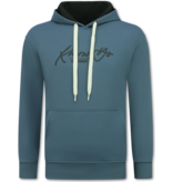TRUE RISE Oversized Hoodie Heren met Capuchon - Gangster - Dik Geweven - 5788 - Blauw