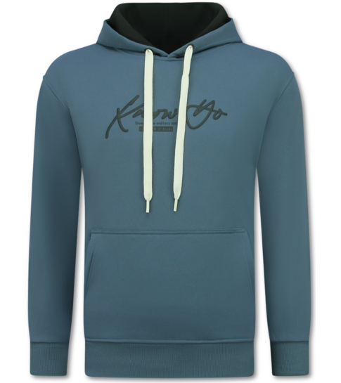 TRUE RISE Oversized Hoodie Heren met Capuchon - Gangster - Dik Geweven - 5788 - Blauw