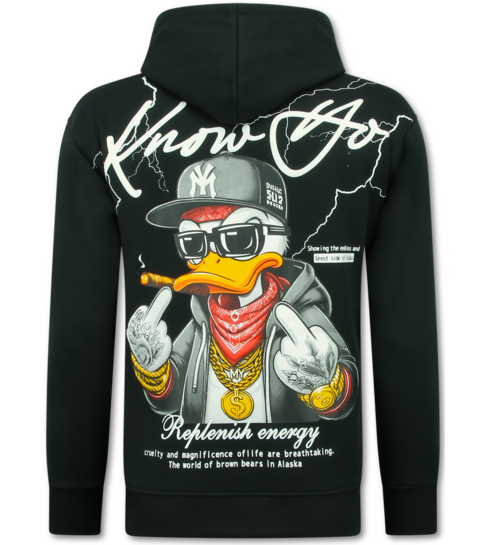 TRUE RISE Oversized Hoodie Heren met Capuchon - Gangster - Dik Geweven - 5788 - Zwart