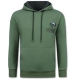 TRUE RISE Oversized Hoodie Heren met Capuchon - The Power - Dik Geweven - 5676 - Groen