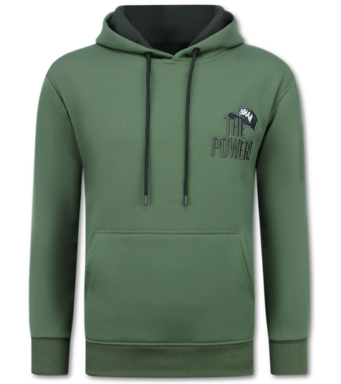 TRUE RISE Oversized Hoodie Heren met Capuchon - The Power - Dik Geweven - 5676 - Groen