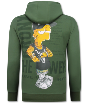 TRUE RISE Oversized Hoodie Heren met Capuchon - The Power - Dik Geweven - 5676 - Groen