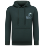 TRUE RISE Oversized Hoodie Heren met Capuchon - The Power - Dik Geweven - 5676 - Zwart