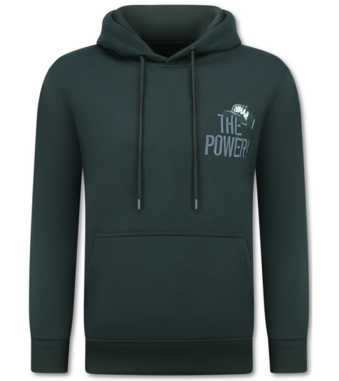 TRUE RISE Oversized Hoodie Heren met Capuchon - The Power - Dik Geweven - 5676 - Zwart