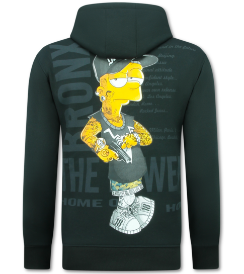 TRUE RISE Oversized Hoodie Heren met Capuchon - The Power - Dik Geweven - 5676 - Zwart