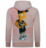 TRUE RISE Oversized Hoodie Heren met Capuchon - The Power - Dik Geweven - 5676 - Roze