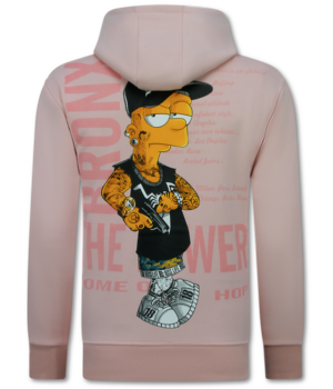 TRUE RISE Oversized Hoodie Heren met Capuchon - The Power - Dik Geweven - 5676 - Roze