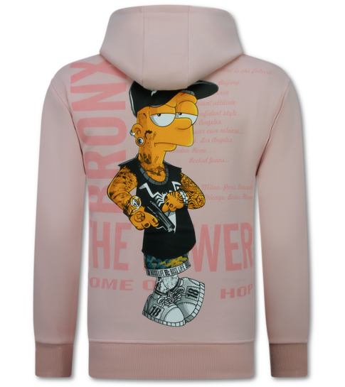 TRUE RISE Oversized Hoodie Heren met Capuchon - The Power - Dik Geweven - 5676 - Roze