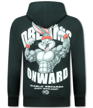 TRUE RISE Oversized Hoodie Heren met Capuchon - Onwards Dreams - Dik Geweven - 5972 - Zwart