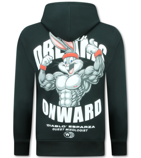 TRUE RISE Oversized Hoodie Heren met Capuchon - Onwards Dreams - Dik Geweven - 5972 - Zwart