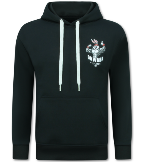 TRUE RISE Oversized Hoodie Heren met Capuchon - Onwards Dreams - Dik Geweven - 5972 - Zwart