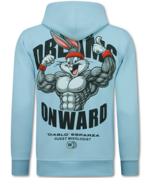 TRUE RISE Oversized Hoodie Heren met Capuchon - Onwards Dreams - Dik Geweven - 5972 - Blauw