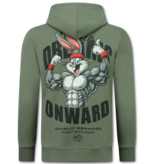 TRUE RISE Oversized Hoodie Heren met Capuchon - Onwards Dreams - Dik Geweven - 5972 - Bruin