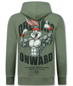 TRUE RISE Oversized Hoodie Heren met Capuchon - Onwards Dreams - Dik Geweven - 5972 - Bruin