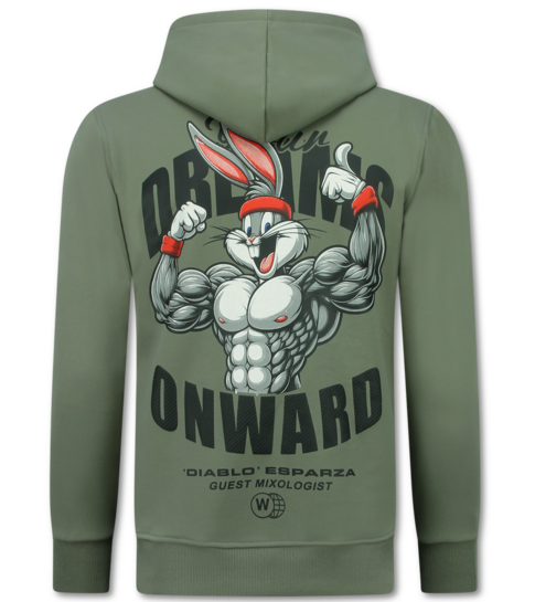 TRUE RISE Oversized Hoodie Heren met Capuchon - Onwards Dreams - Dik Geweven - 5972 - Bruin