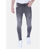 Local Fanatic Stonewashed Slim-fit Mannen Jeans met Stretch - 1093 - Grijs
