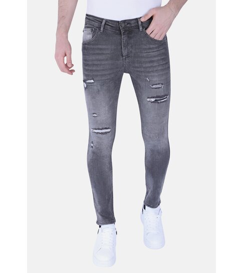 Local Fanatic Stonewashed Slim-fit Mannen Jeans met Stretch - 1093 - Grijs